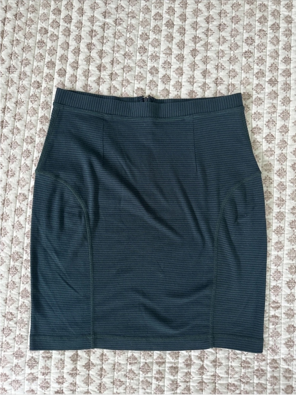 Opening Ceremony Navy & Green Ribbed High-Waist  Mini Skirt